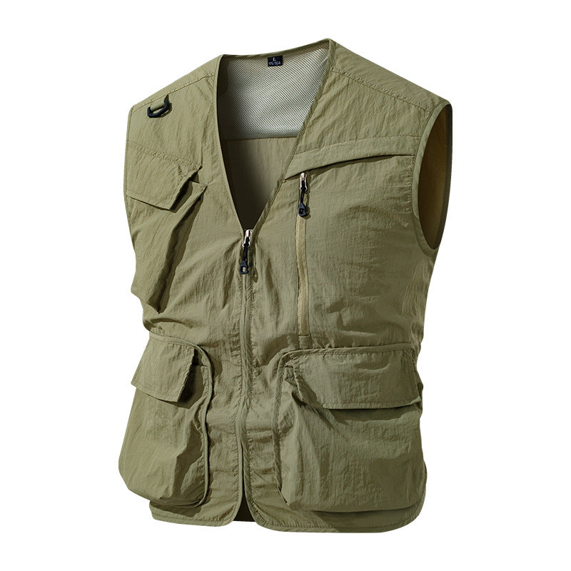 Herren Outdoor-Utility-Anglerweste mit atmungsaktivem Meshrücken und multifunktionalen Taschen Shop Nory