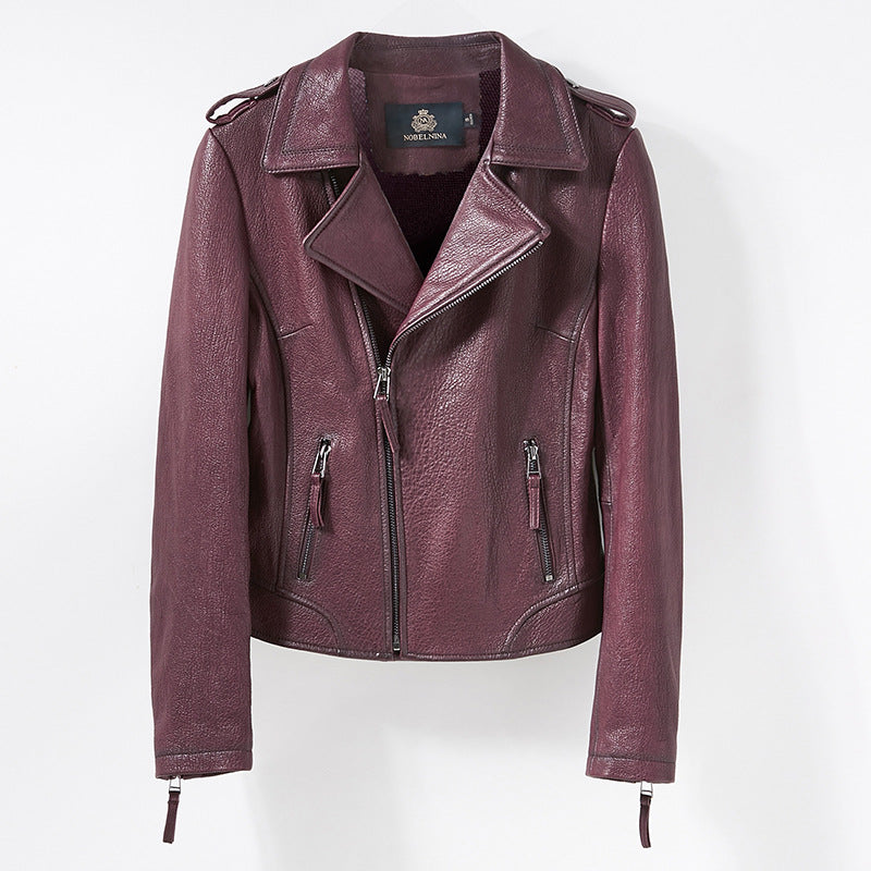 Damen Stylische Bikerjacke aus geschmeidigem Leder Shop Nory
