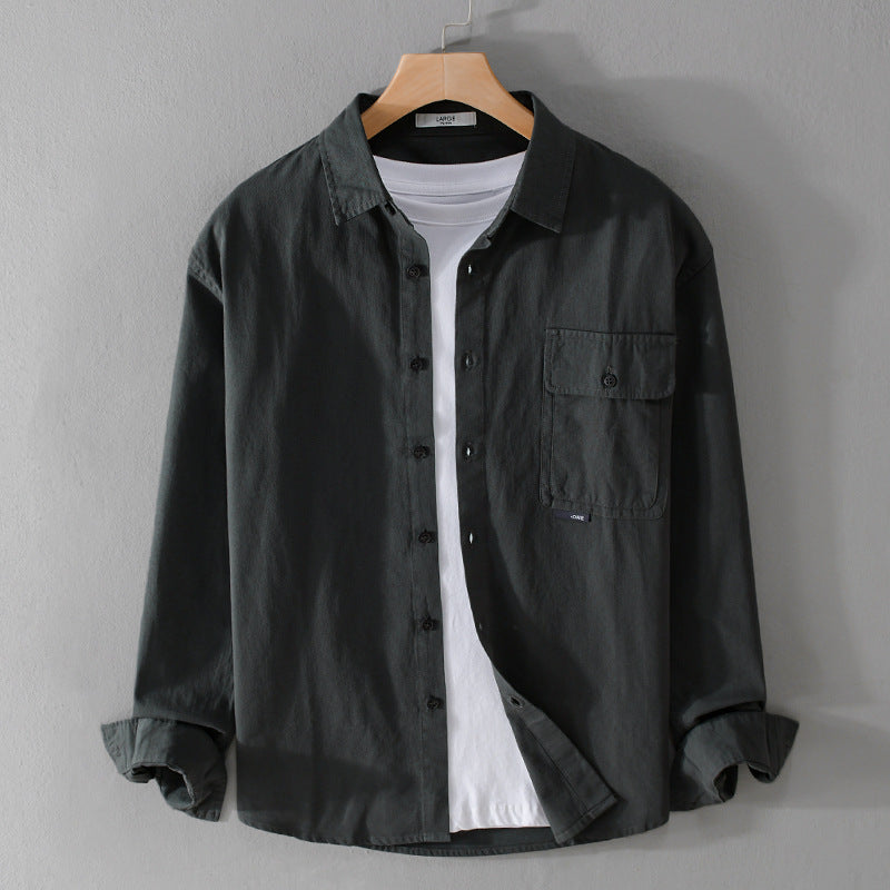 Herren Vielseitiges Baumwoll-Overshirt mit aufgesetzter Klappentasche und entspanntem Schnitt Shop Nory