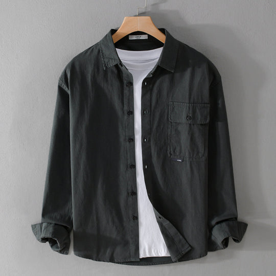 Herren Vielseitiges Baumwoll-Overshirt mit aufgesetzter Klappentasche und entspanntem Schnitt Shop Nory