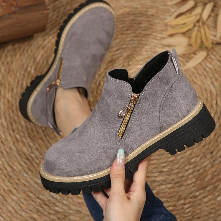 Damen Kurzschaft‑Stiefelette mit grober Profilsohle und seitlichem Reißverschluss Shop Nory