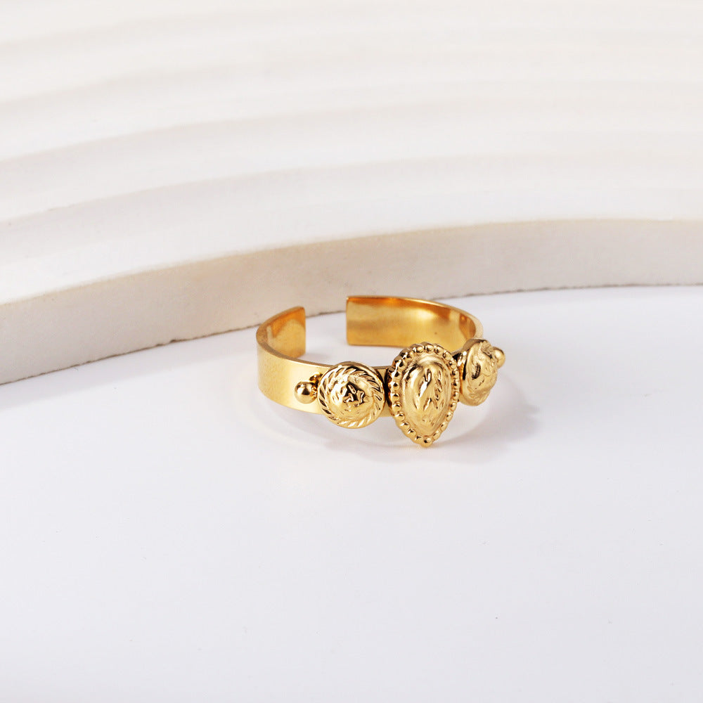 Damen regulierbarer Ring mit kunstvollem Motiv Shop Nory