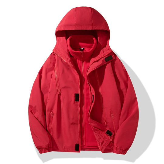 Herren Zweiteilige Hybrid-Kapuzenjacke mit integrierter Fleece-Innenlage und verdeckten Reißverschlüssen Shop Nory