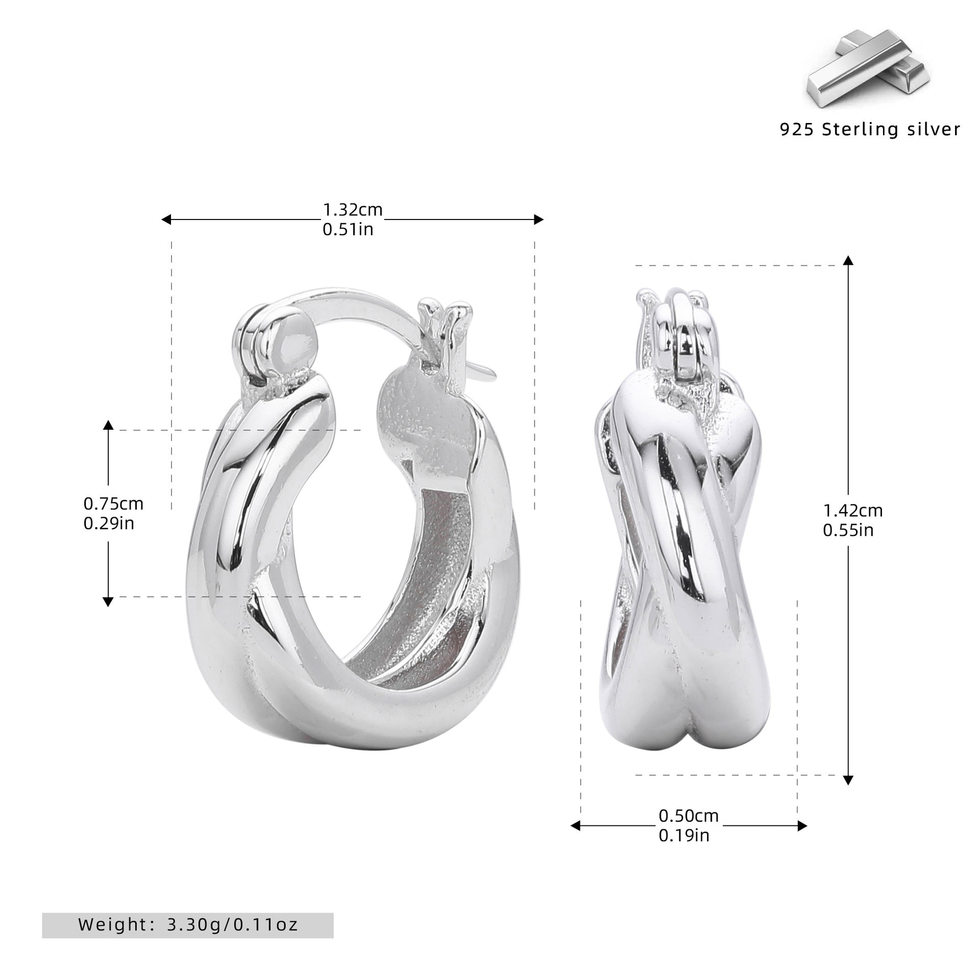 Damen Creolen mit kunstvollem Knoten-Design Shop Nory