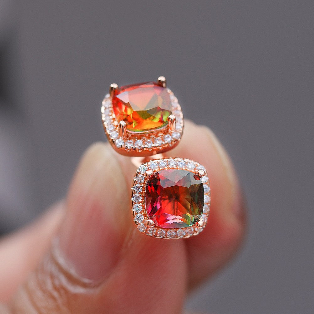 Damen Ring mit funkelnden pinken Kristallen und Zirkonia Shop Nory
