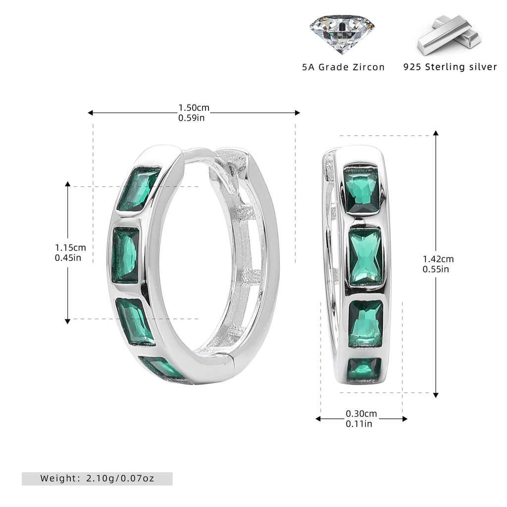 Damen Creolenohrringe mit funkelnden Zirkonsteinen aus 925 Sterlingsilber Shop Nory