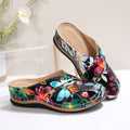 Damen Komfortable Clogs mit dekorativen floralen Stickereien Shopnory