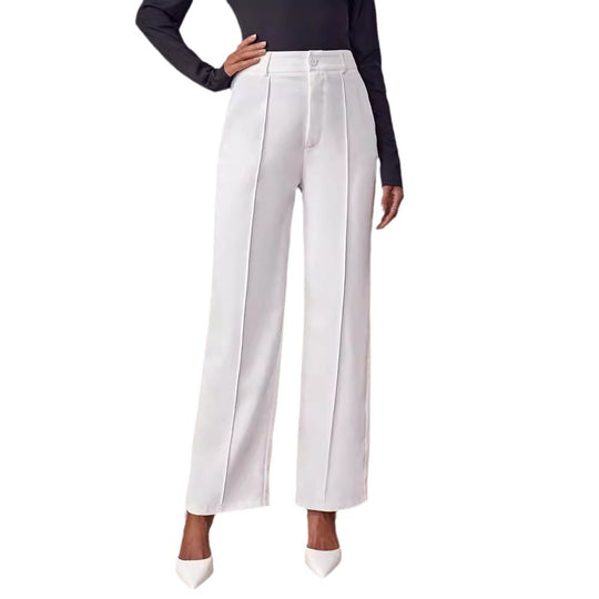 Damen Hochtaillierte Palazzo-Hose mit Bügelfalte und geradem Bein Shop Nory