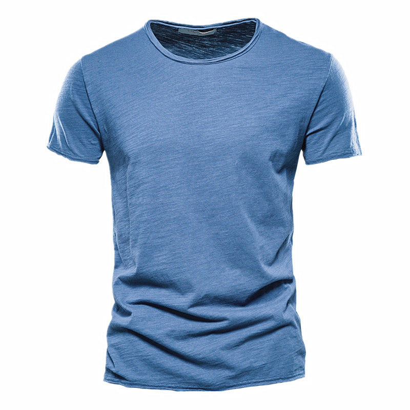 Herren nan leichtes Baumwollshirt mit Rundhalsausschnitt und schlanker Passform