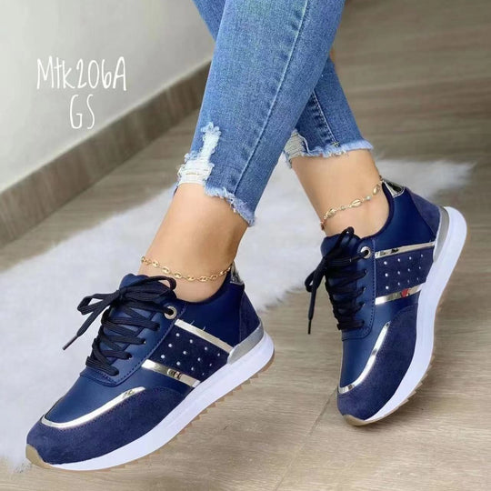 Damen Trendige Plateau-Sneaker mit Metallic-Akzenten und gepolsterter Komfortsohle Shop Nory