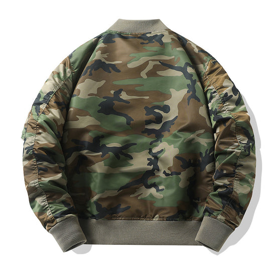 Herren Aviator-Bomberjacke im Military-Utility-Look mit Ärmeltasche und auffälligem Flugbändchen Shop Nory