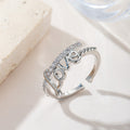 Damen Offener Ring mit Liebe-Design und funkelnden Kristallen Shop Nory