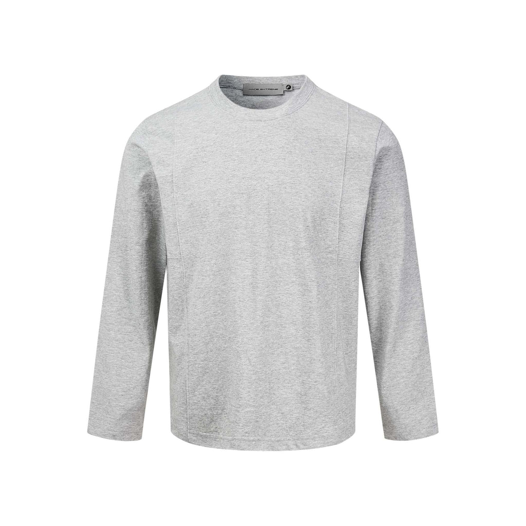 Unisex Technisches Langarmshirt mit Rundhalsausschnitt und nahtiertem Paneeldetail Shop Nory