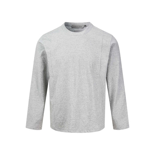 Unisex Technisches Langarmshirt mit Rundhalsausschnitt und nahtiertem Paneeldetail Shop Nory