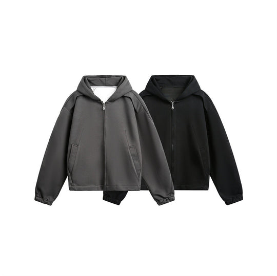 Unisex Leicht wattierte Kapuzen-Zipjacke im kastigen Boxy‑Cut Shop Nory