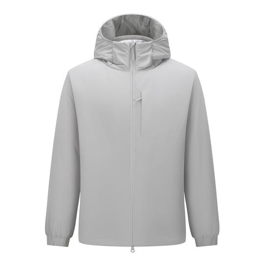 Herren Leichte wasserdichte Softshell-Regenjacke mit Kapuze und versteckter Brusttasche Shop Nory