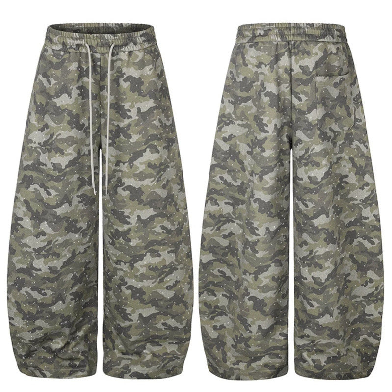 Damen Weite Camouflage-Sweathose mit Ballonbeinen und Tunnelzug Shop Nory