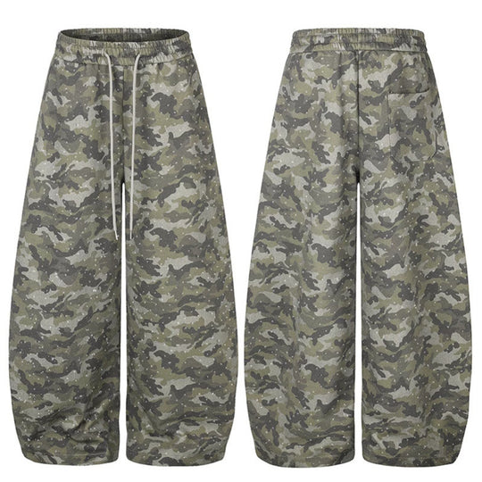 Damen Weite Camouflage-Sweathose mit Ballonbeinen und Tunnelzug Shop Nory