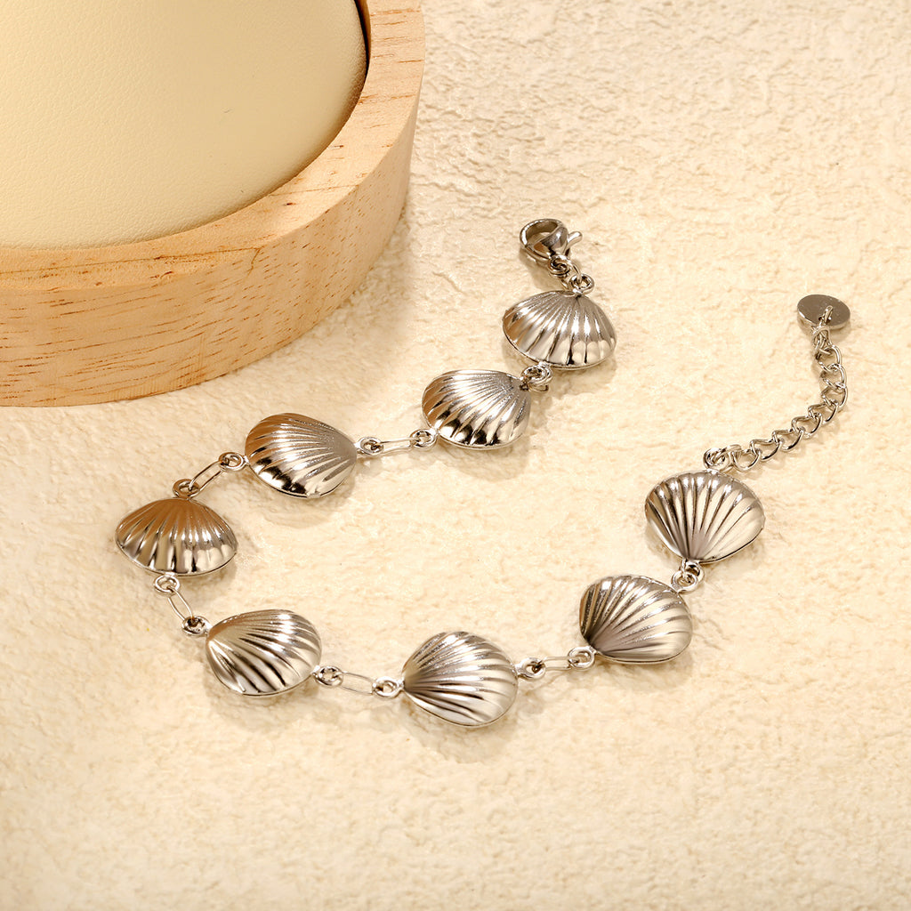 Damen Armband mit Muschel-Design aus hochwertigem Edelstahl Shop Nory