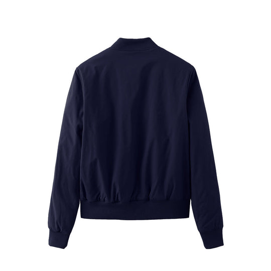 Damen sportliche Bomberjacke mit modischen Seiteneinsätzen und elastischen Bündchen Shopnory