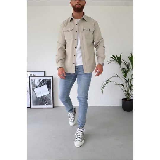 Herren Hemdjacke mit Brusttaschen und taillierter Passform Shop Nory