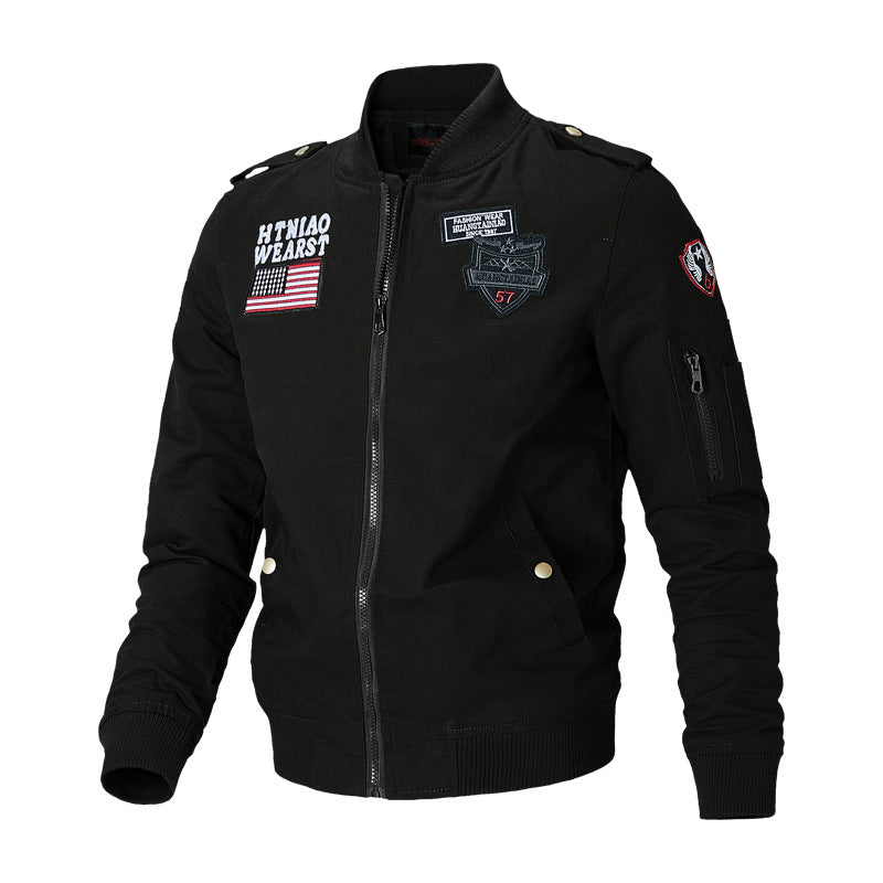 Herren Sportliche Bomberjacke mit Stickereien Shop Nory