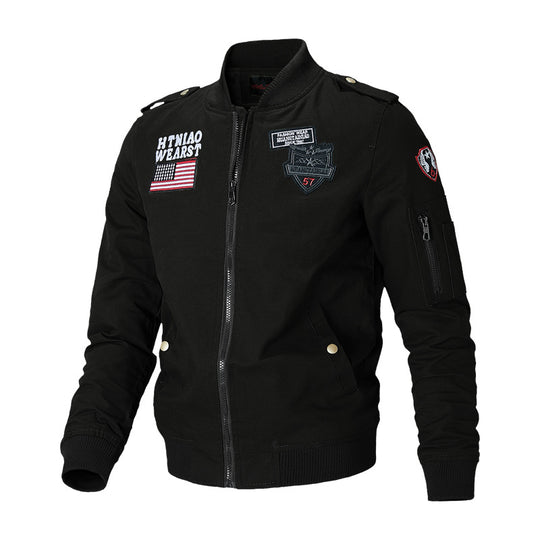 Herren Sportliche Bomberjacke mit Stickereien Shop Nory