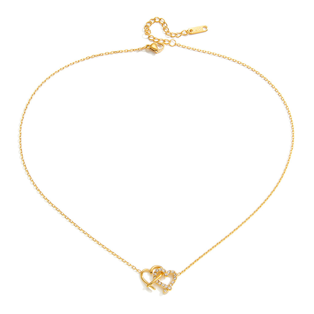 Damen Halskette mit herzförmigem Anhänger und funkelnden Zirkonia-Akzenten Shop Nory
