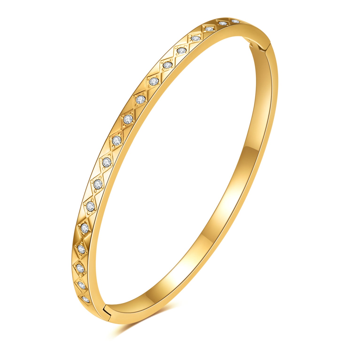 Damen Armreif mit funkelnden Zirkonia und kunstvollem Design Shop Nory