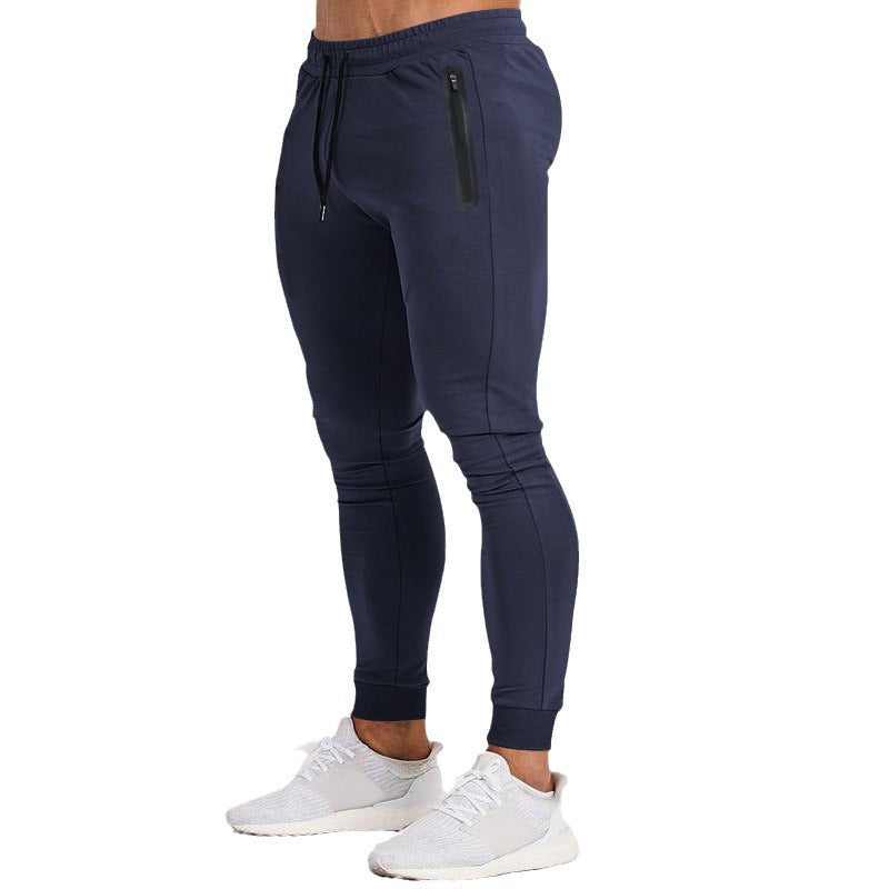 Herren schmal geschnittene Jogginghose mit Reißverschlusstaschen und Kordelzug Shop Nory