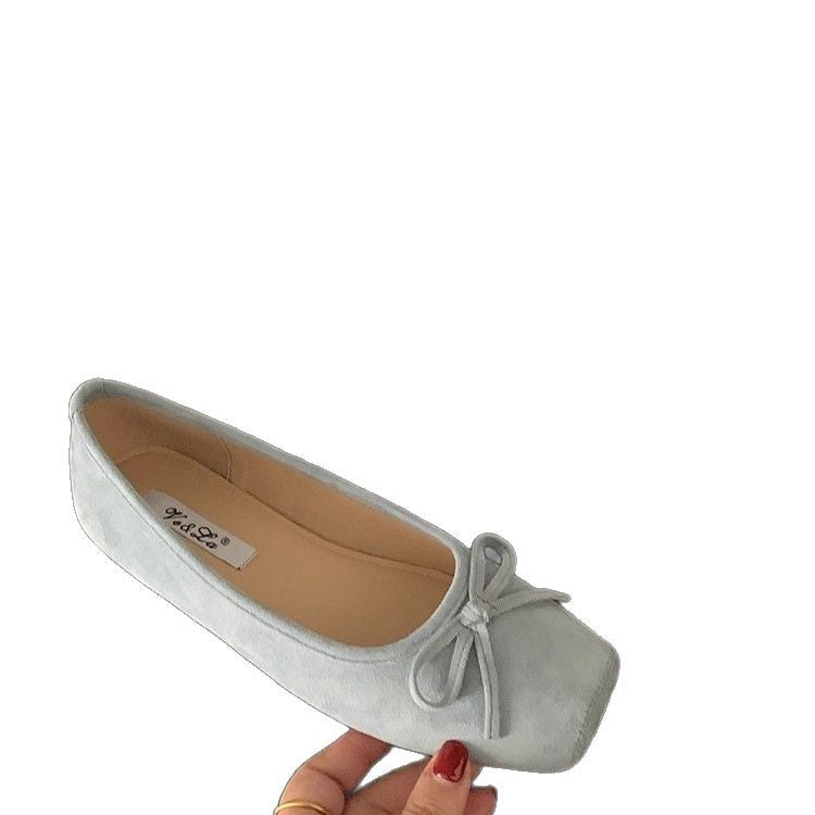 Damen Ballerinas aus hochwertigem Wildleder mit filigranem Schleifendetail
