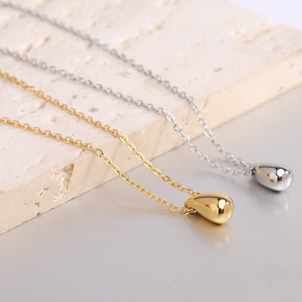 Damen Halskette mit zeitlosem Tropfenanhänger aus hochwertigem Gold Shop Nory