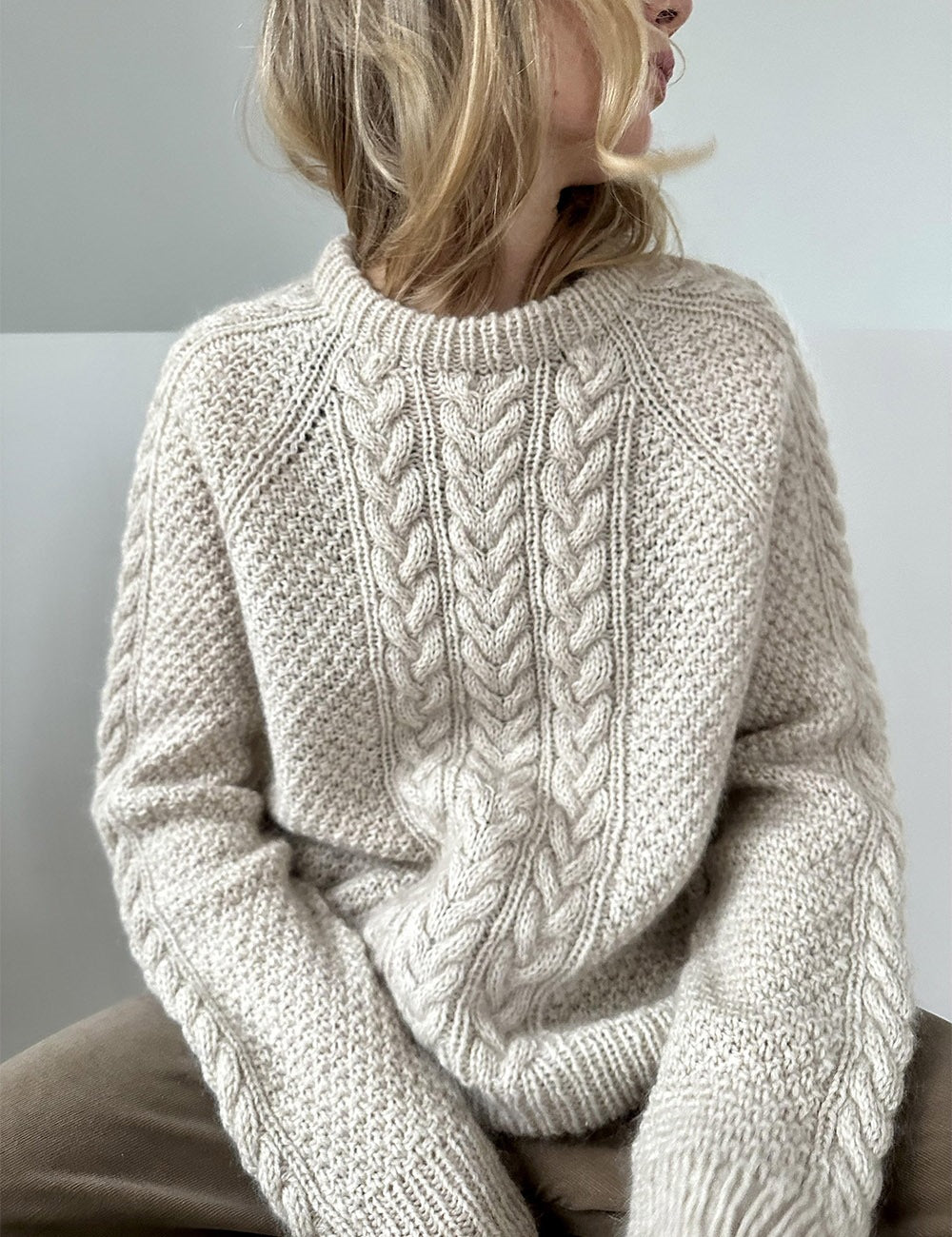 Damen Übergroßer Strickpullover mit Zopfmuster