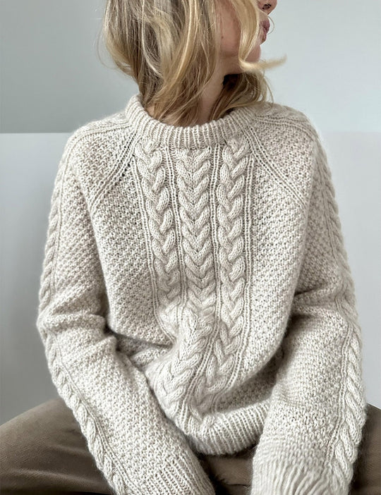 Damen Übergroßer Strickpullover mit Zopfmuster