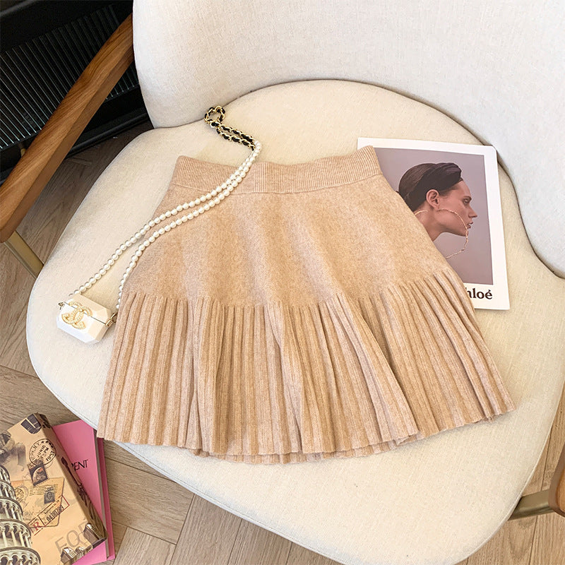 Damen Plissierter Rock mit elastischem Bund und weichem Material Shop Nory