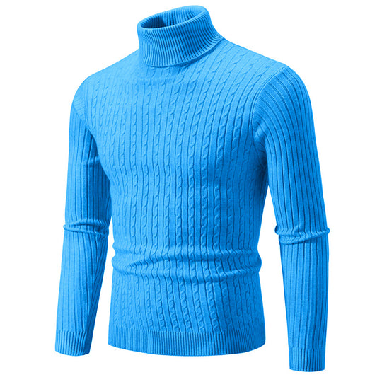 Herren Taillierter Thermo-Rollkragenpullover mit Zopf- und Rippstrickstruktur Shop Nory