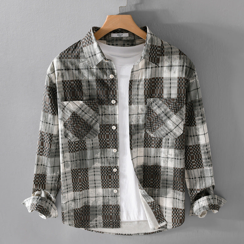 Herren kariertes Flanellhemd mit aufgesetzten Brusttaschen und relaxed Fit Shop Nory