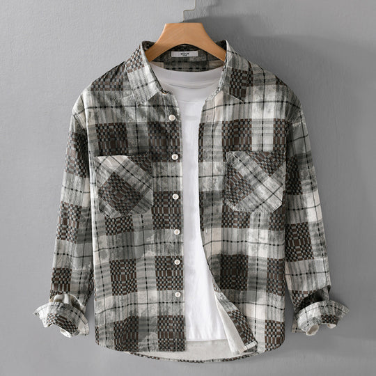 Herren kariertes Flanellhemd mit aufgesetzten Brusttaschen und relaxed Fit Shop Nory