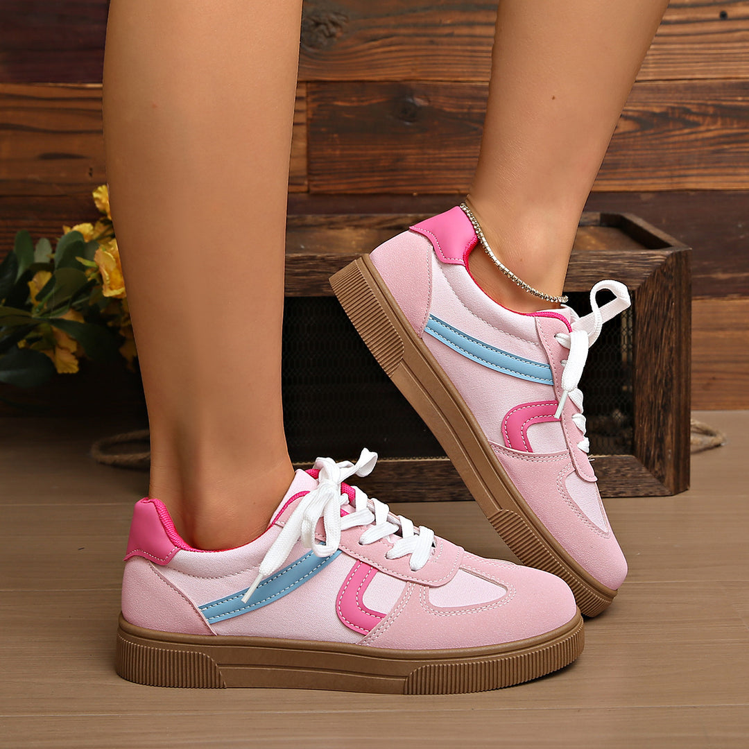 Damen niedrige Retro‑Sneaker aus Velours‑ und Textilmix mit profiliertem Gumsohle Shop Nory