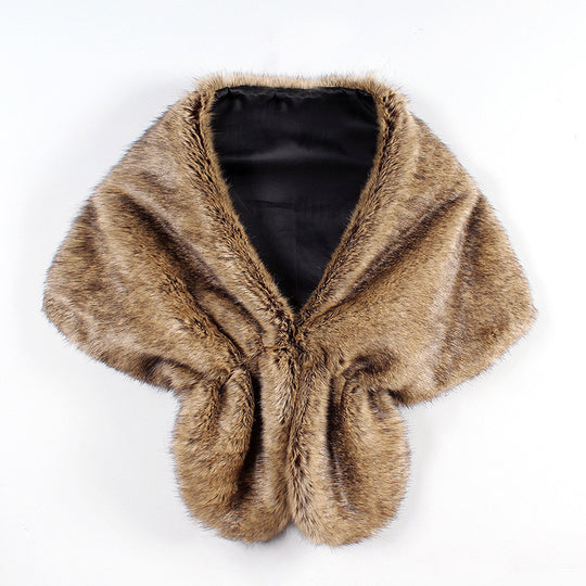 Damen elegante Kunstpelz-Schulterstola im Capelet‑Schnitt Shop Nory