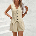 Damen ärmelloser Blazer mit Shorts
