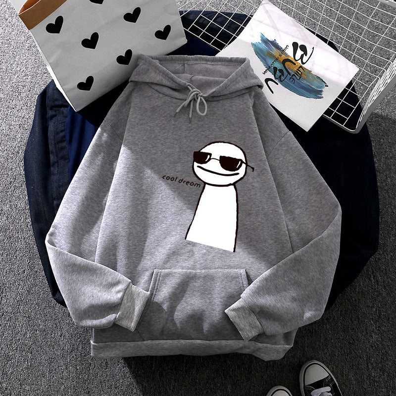 Damen nan Kapuzenpullover mit minimalistischer Grafik, lockerer Oversize-Passform und Kängurutasche Shop Nory