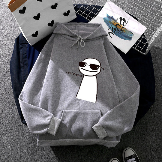 Damen nan Kapuzenpullover mit minimalistischer Grafik, lockerer Oversize-Passform und Kängurutasche Shop Nory