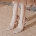 Damen elegante High Heels mit zartem Riemchen und Schleifenakzent