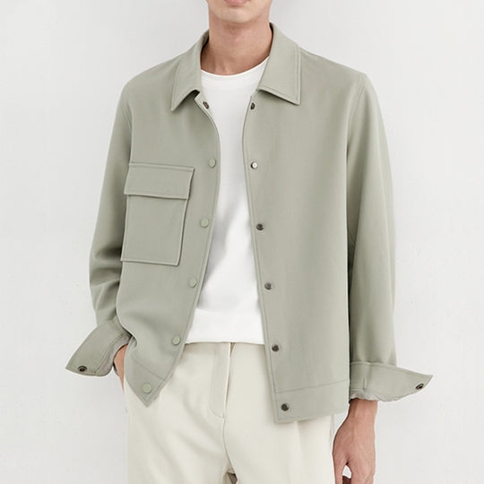 Herren Oversize-Utility-Jacke mit aufgesetzter Brusttasche und Druckknopfleiste Shop Nory