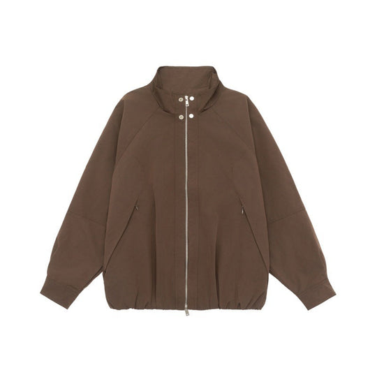 Damen Leichte Raglan-Bomberjacke mit Stehkragen und elastischem Saum Shop Nory