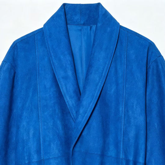 Damen Kurzjacke im Kimono‑Stil aus Veloursoptik mit Schalkragen und Bindegürtel Shop Nory