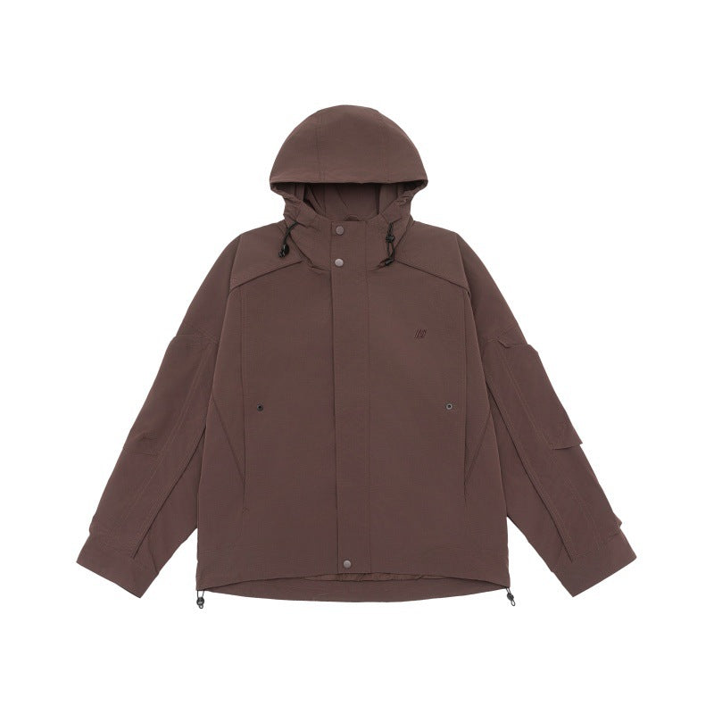 Unisex Technische Kapuzen‑Fieldjacke im Boxy‑Cut mit verdeckter Front und Multifunktions‑Taschen Shop Nory