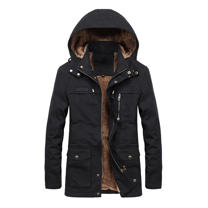 Herren Thermo-Fieldparka im Canvas‑Look mit wärmender Teddy-Innenfütterung und verstellbarer Kapuze Shop Nory