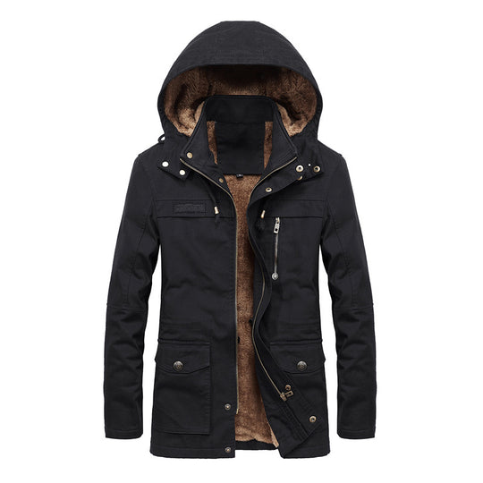 Herren Thermo-Fieldparka im Canvas‑Look mit wärmender Teddy-Innenfütterung und verstellbarer Kapuze Shop Nory